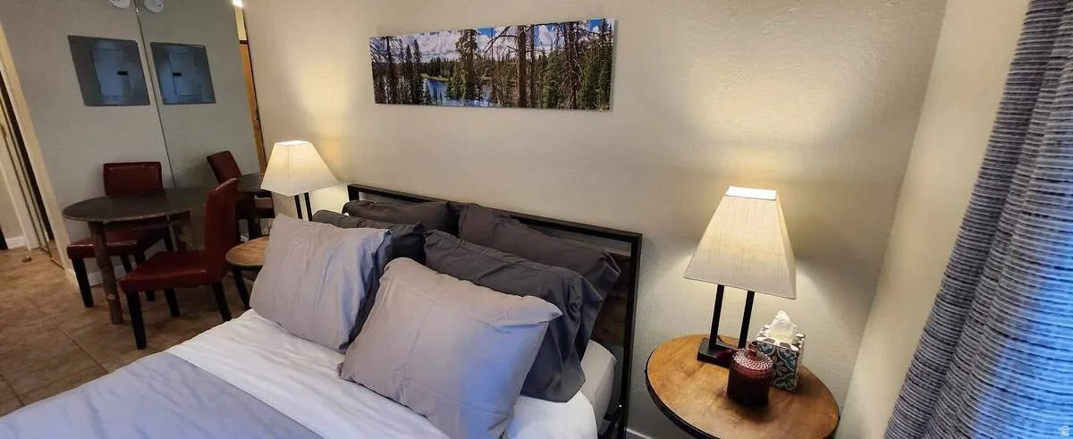 View of tiled bedroom