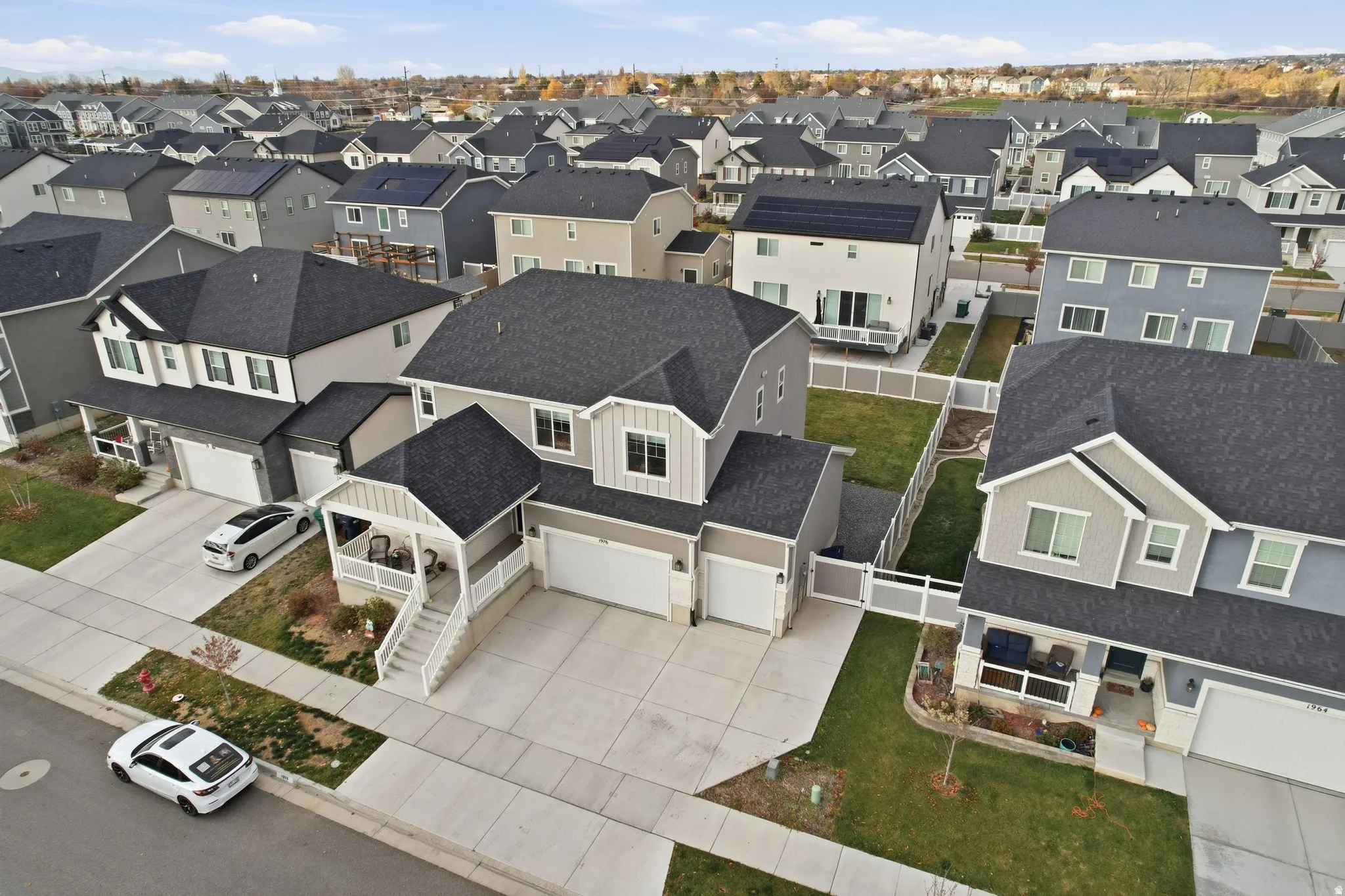 Aerial view of home and residential area