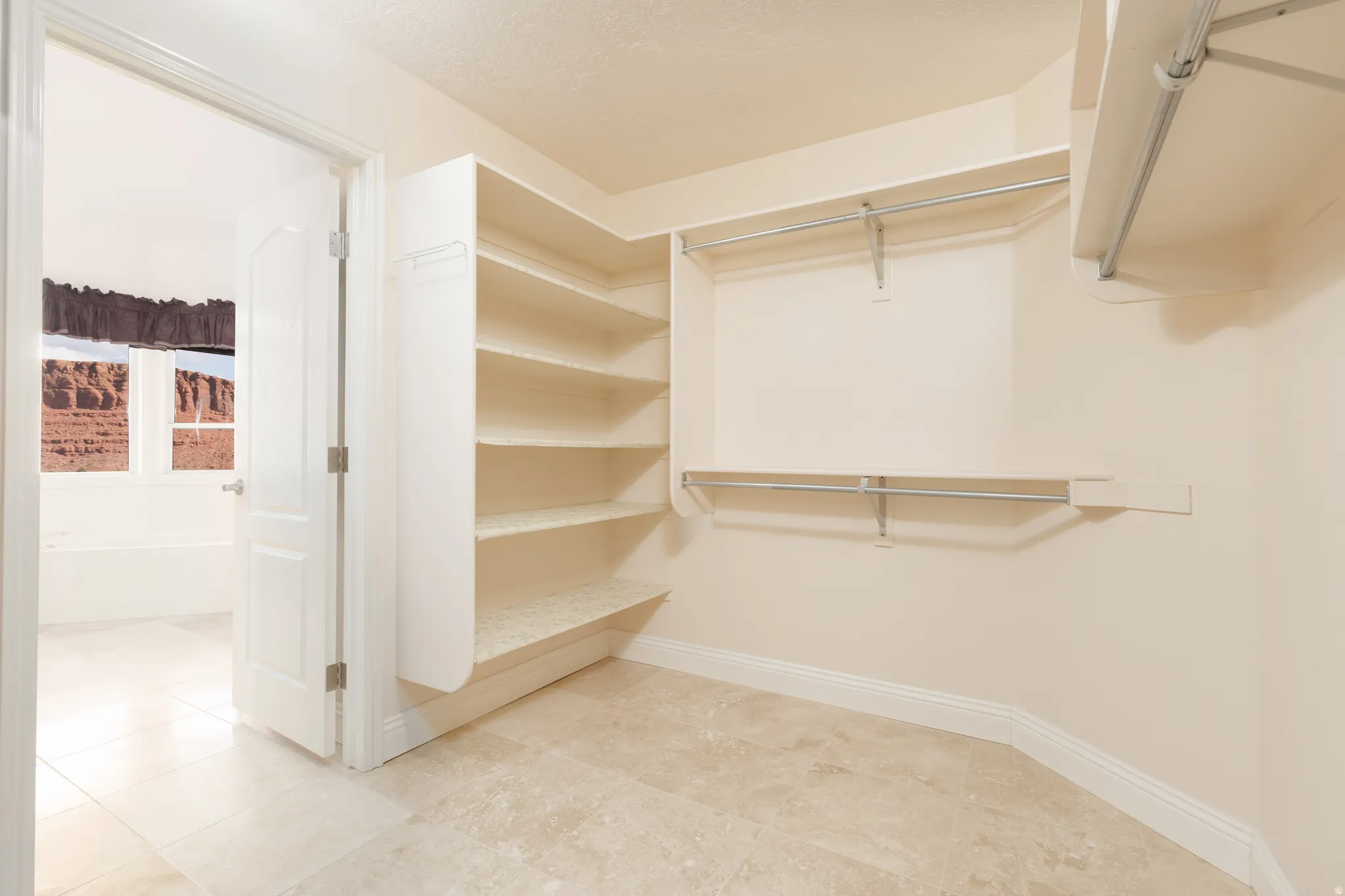 View of walk in closet