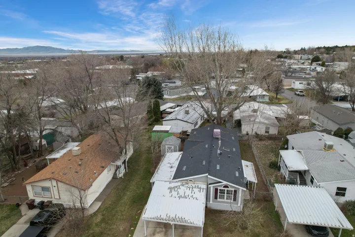 Aerial perspective of suburban area