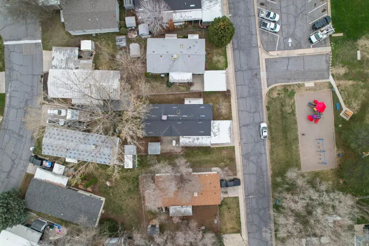 Aerial view of residential area
