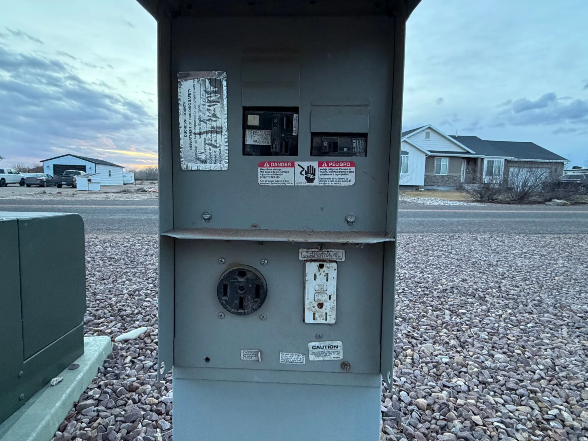 Exterior view of a pad mount transformer