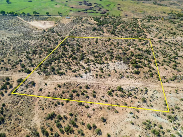 View of rural area with property boundaries highlighted and a desert landscape