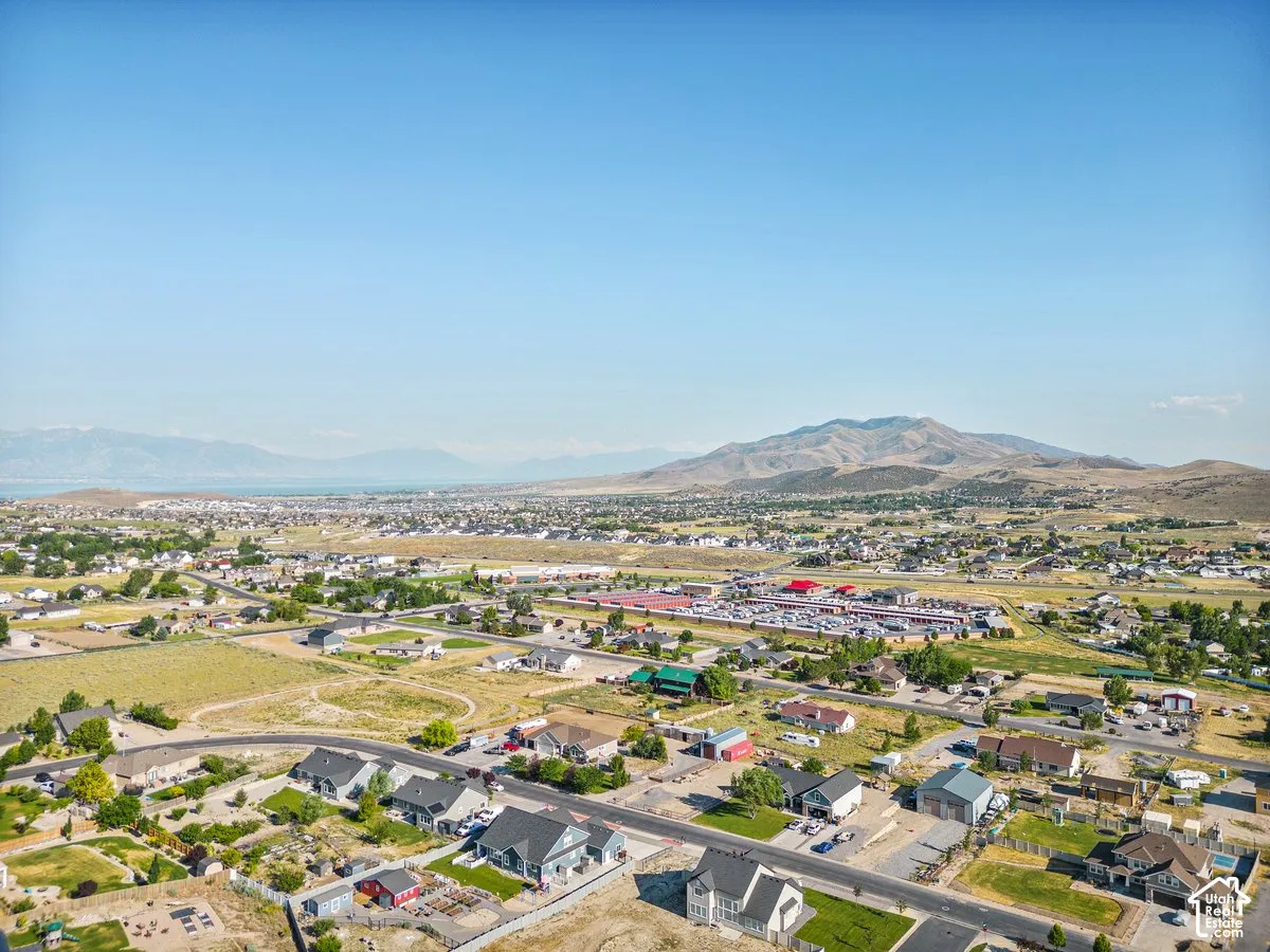 Expansive mountain backdrop with view of Utah Lake