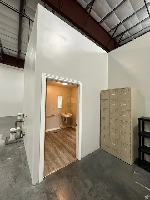 Interior space featuring concrete floors