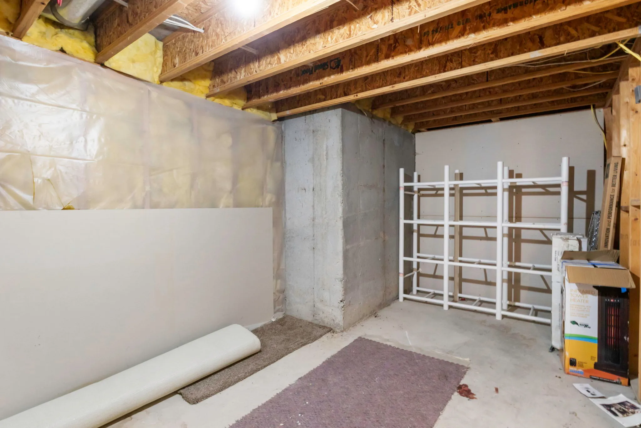View of unfinished below grade area