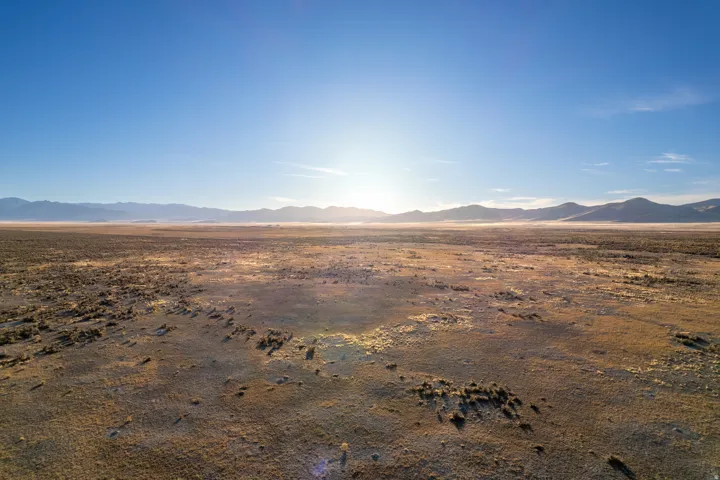 View of mountain background with a desert landscape and rural landscape