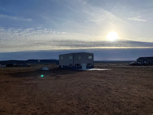 Exterior space with a mountain view