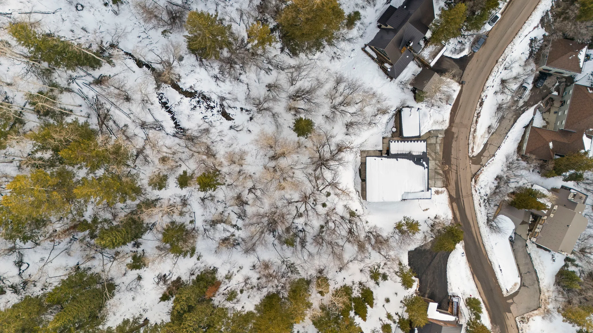 View of snowy aerial view