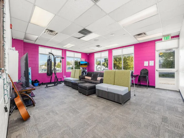 Community lobby featuring a drop ceiling
