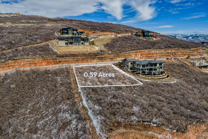 Bird's eye view of a mountainous background