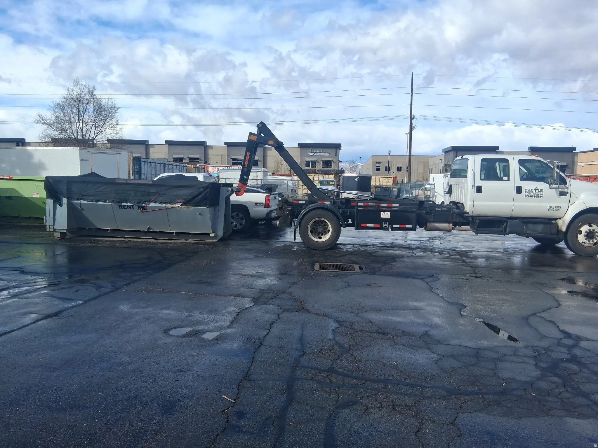 View of uncovered parking lot