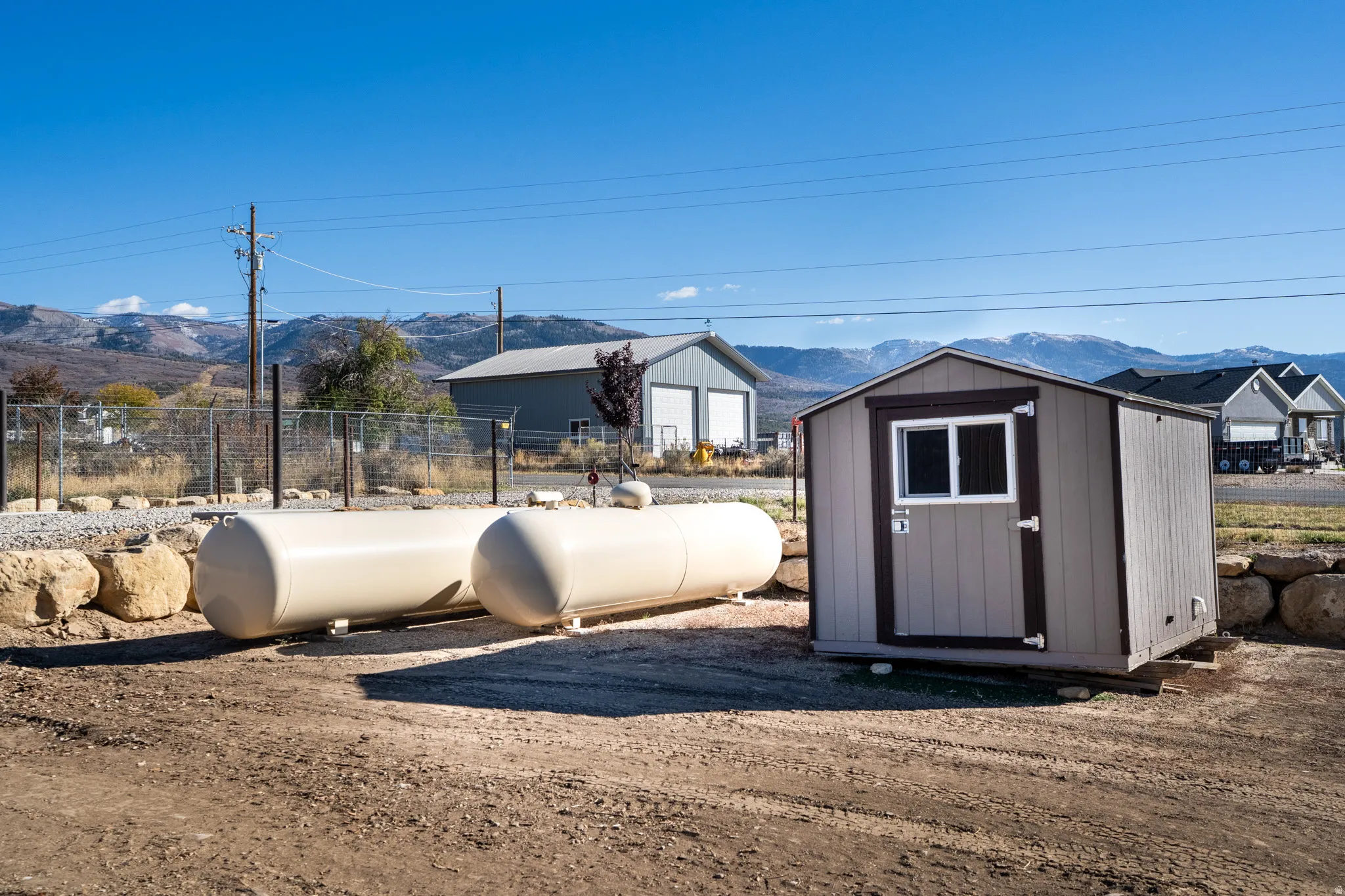 Two propane tanks of 2200 and 240 gallons