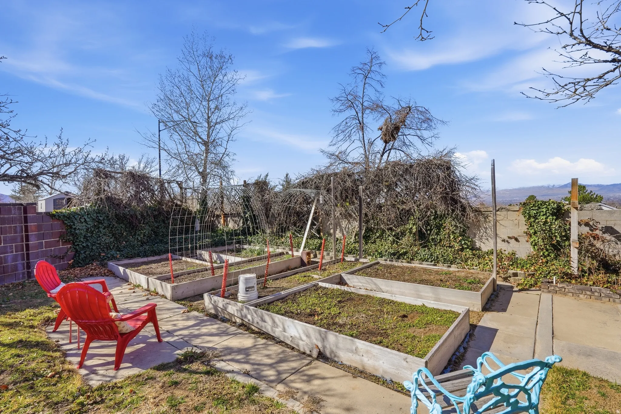 View of yard featuring a vegetable garden