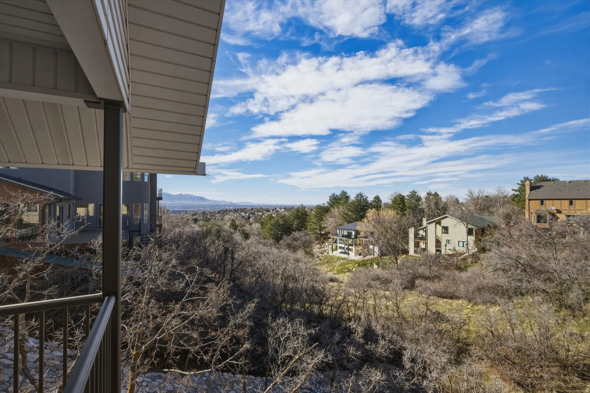 Mountain view featuring a tree filled landscape