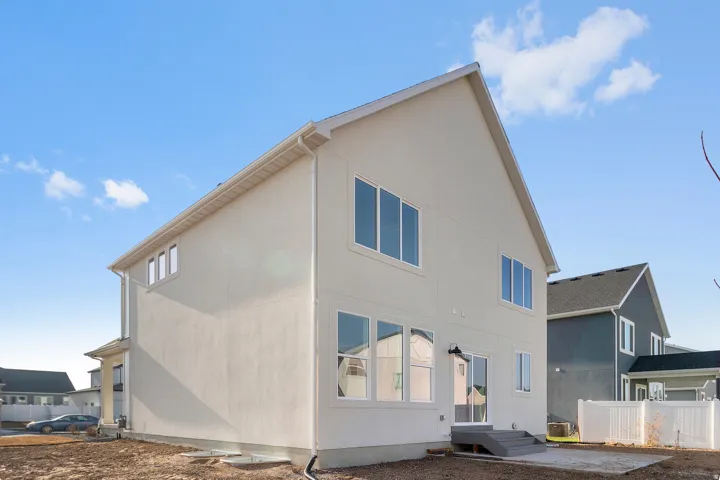 View of property exterior featuring stucco siding