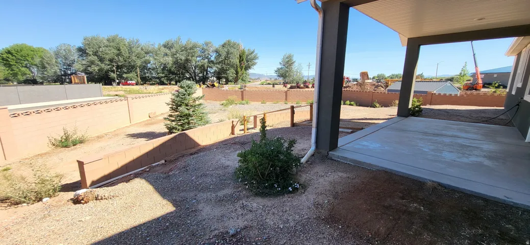 Covered concrete patio