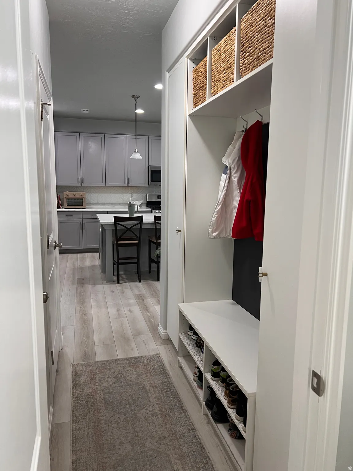 Mudroom to kitchen view