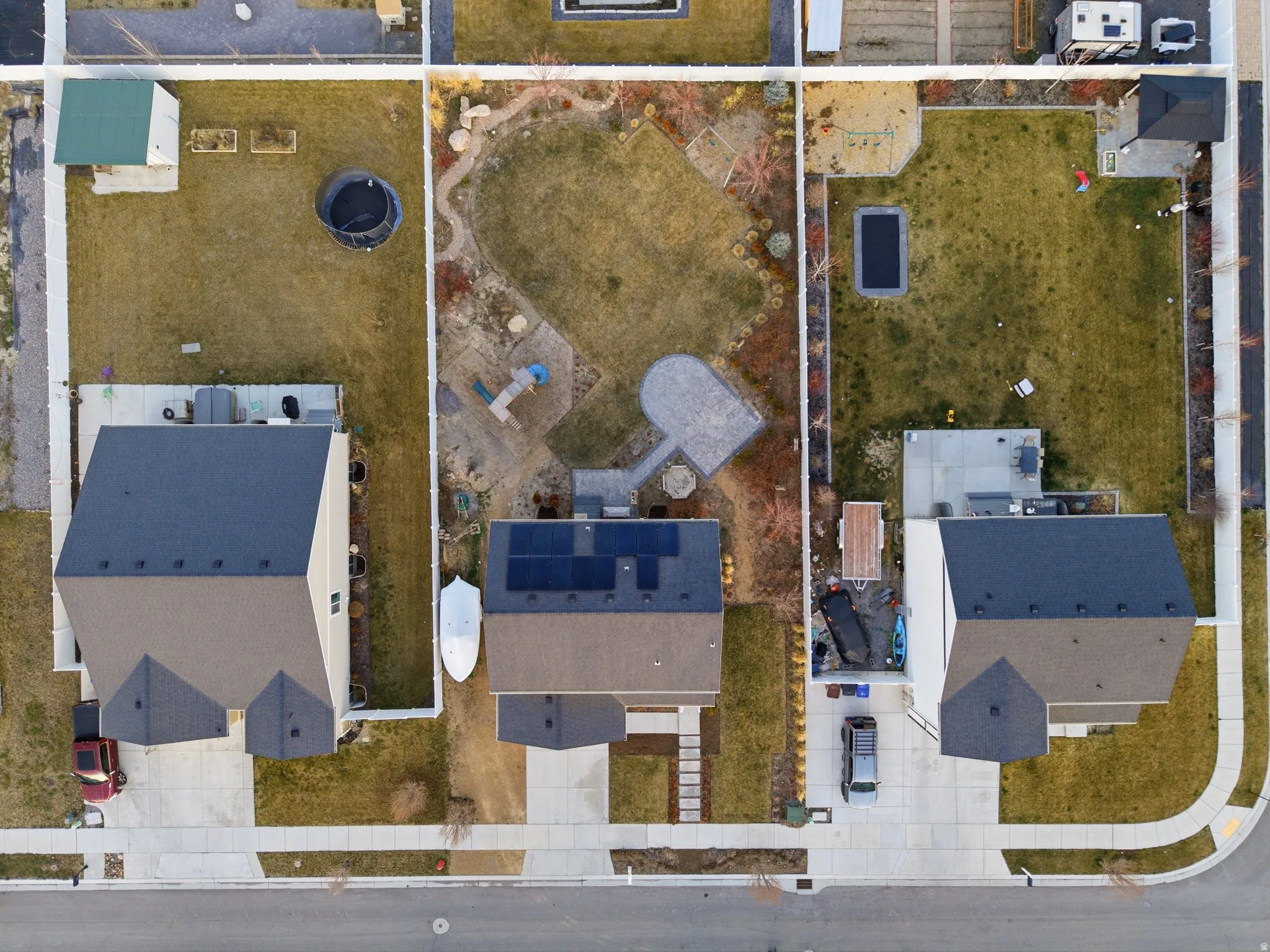 Aerial view of residential area