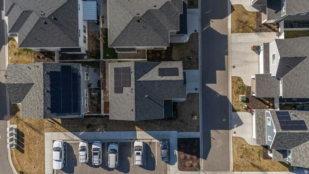 Aerial perspective of suburban area