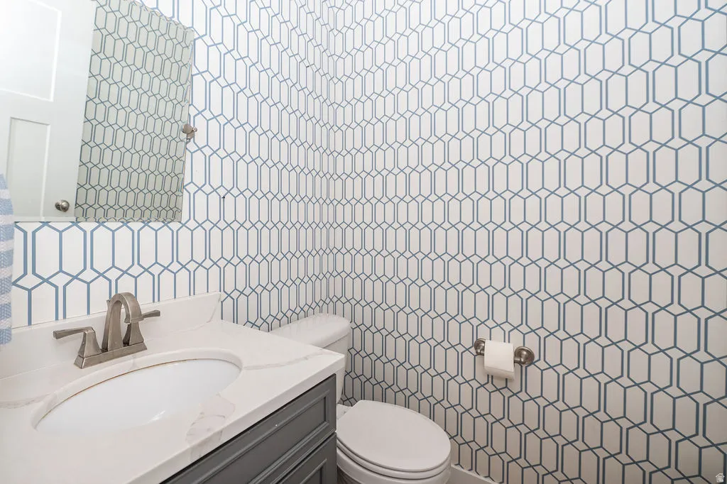 Bathroom with vanity and toilet