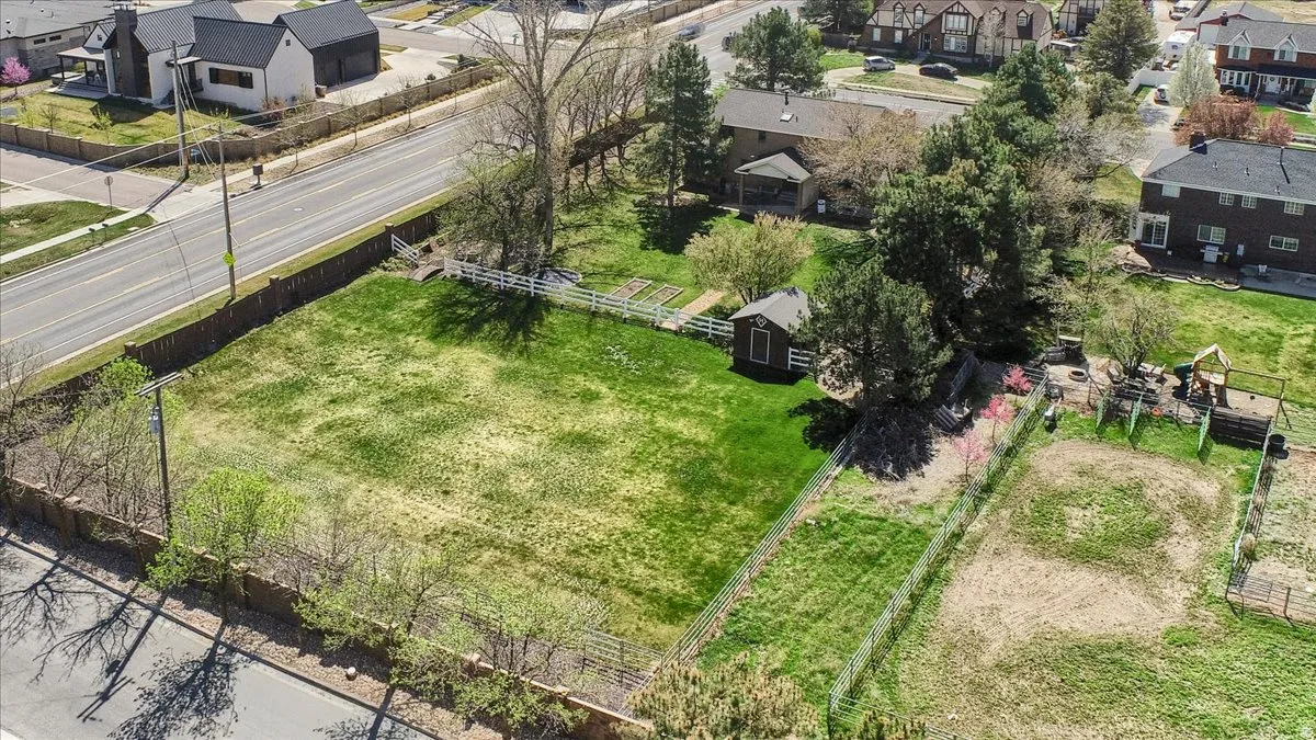 Aerial view of residential area