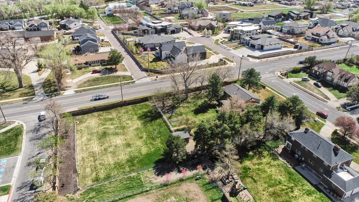 Aerial view of residential area