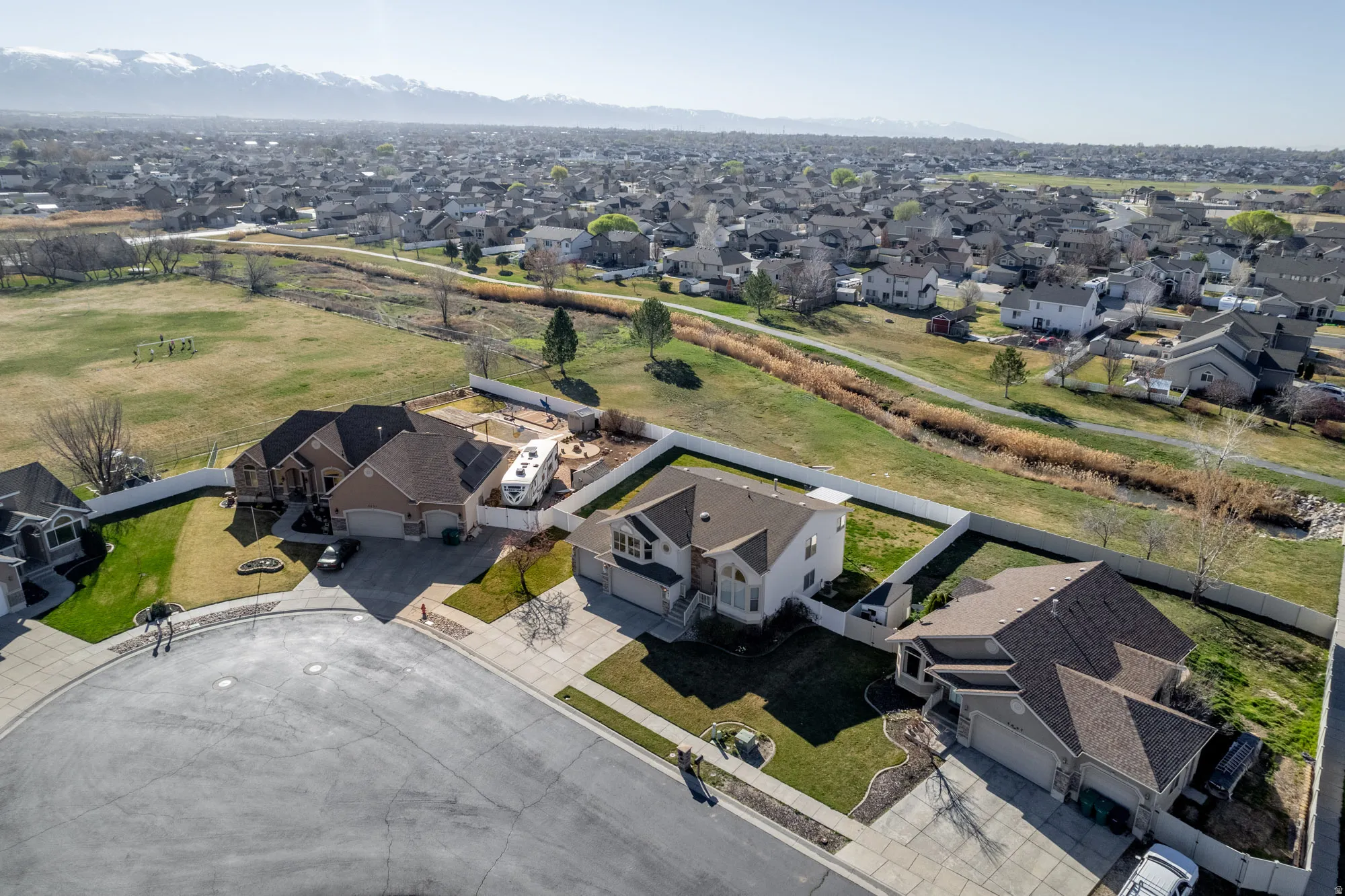 Aerial view of residential area