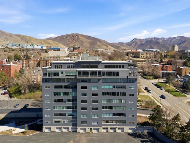 View of building exterior with a mountain view