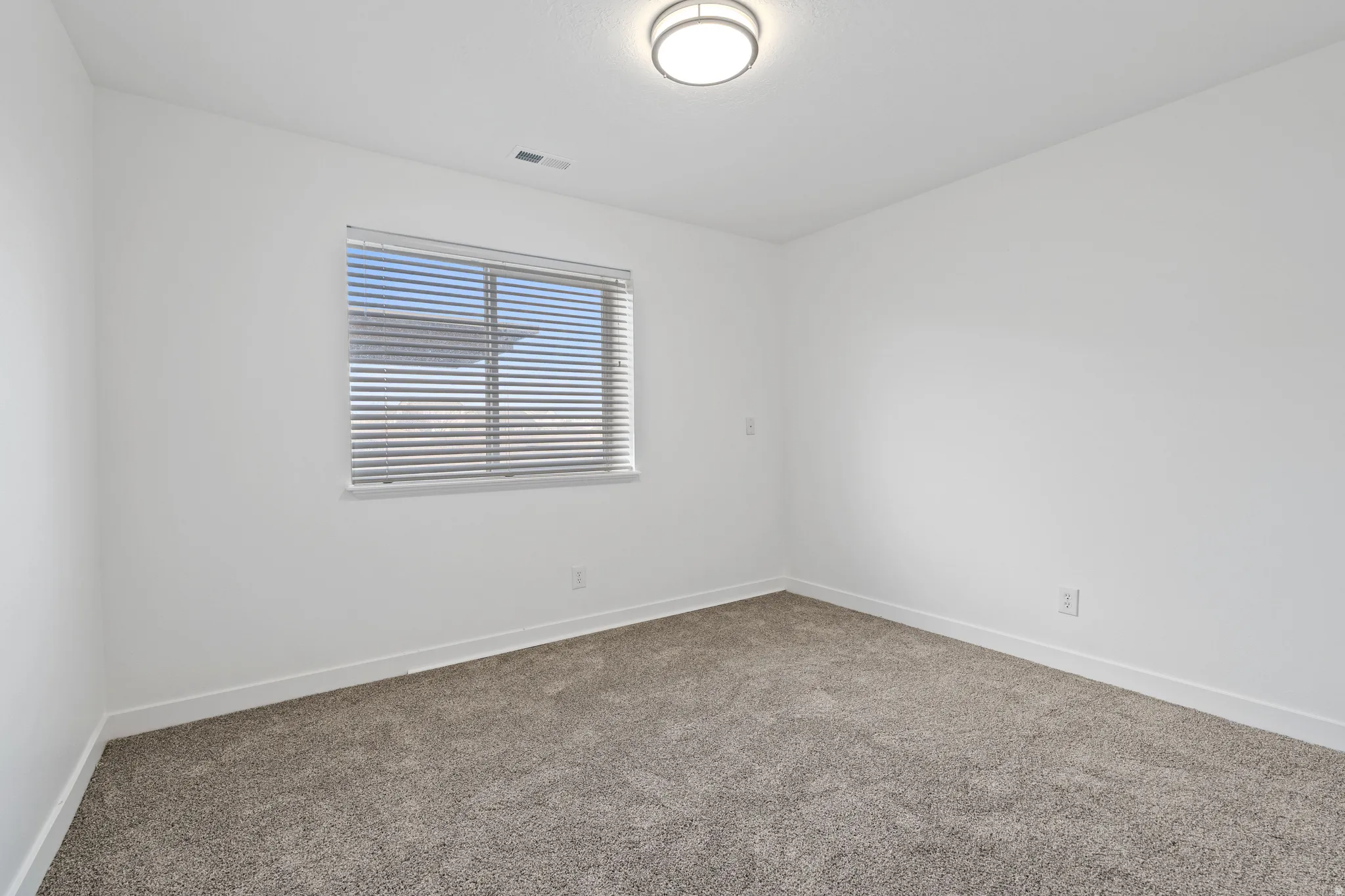 Carpeted empty room featuring baseboards