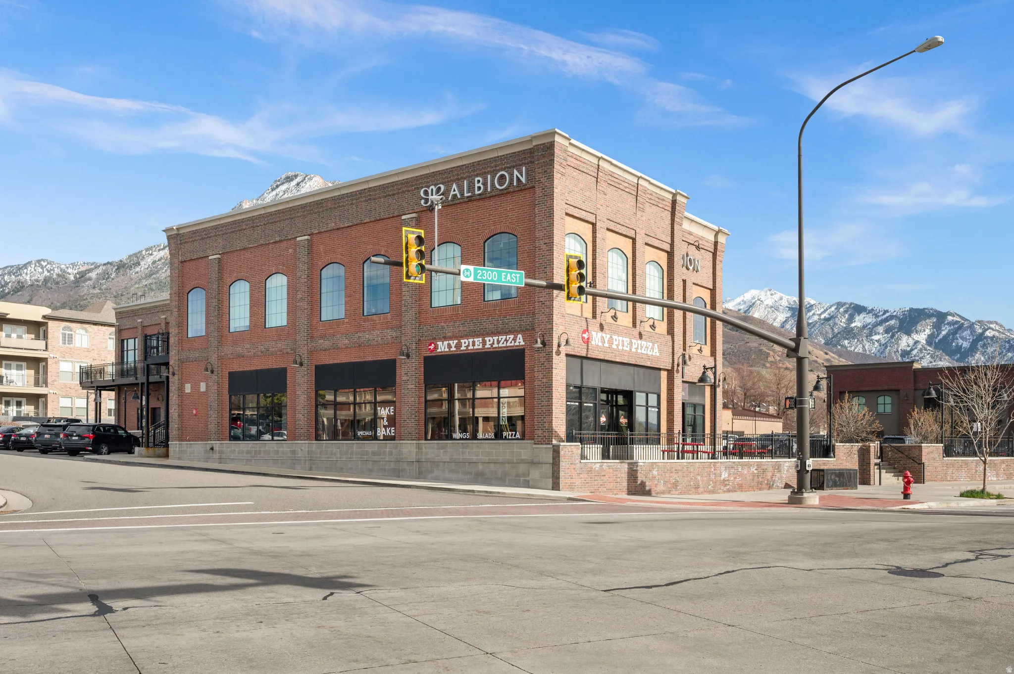 View of building exterior with a mountain view