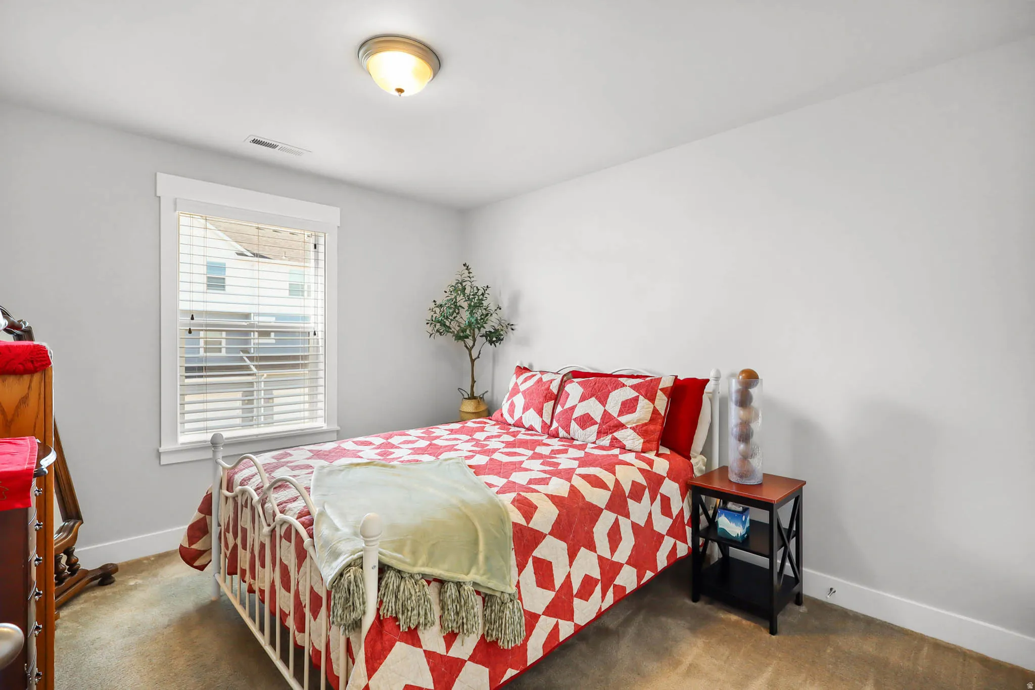 Bedroom featuring carpet