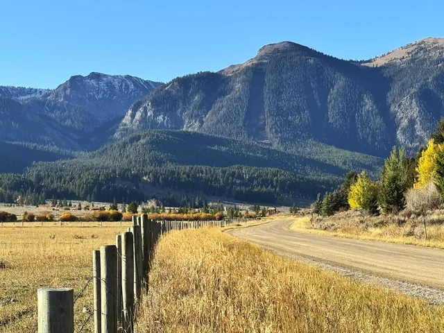 View of mountain background with rural landscape