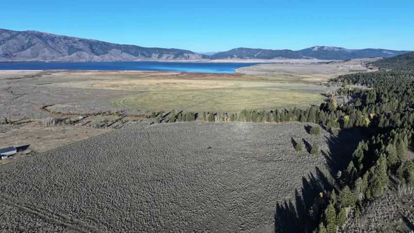View of mountain background with a nearby body of water