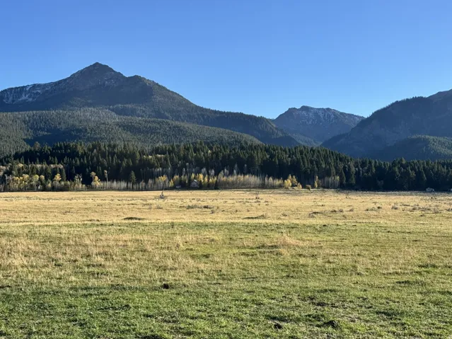 Mountain view with rural landscape