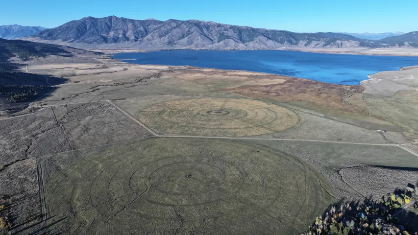 Drone / aerial view of a water and mountain view