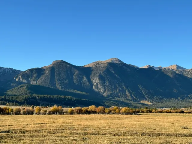 View of mountain background with rural landscape