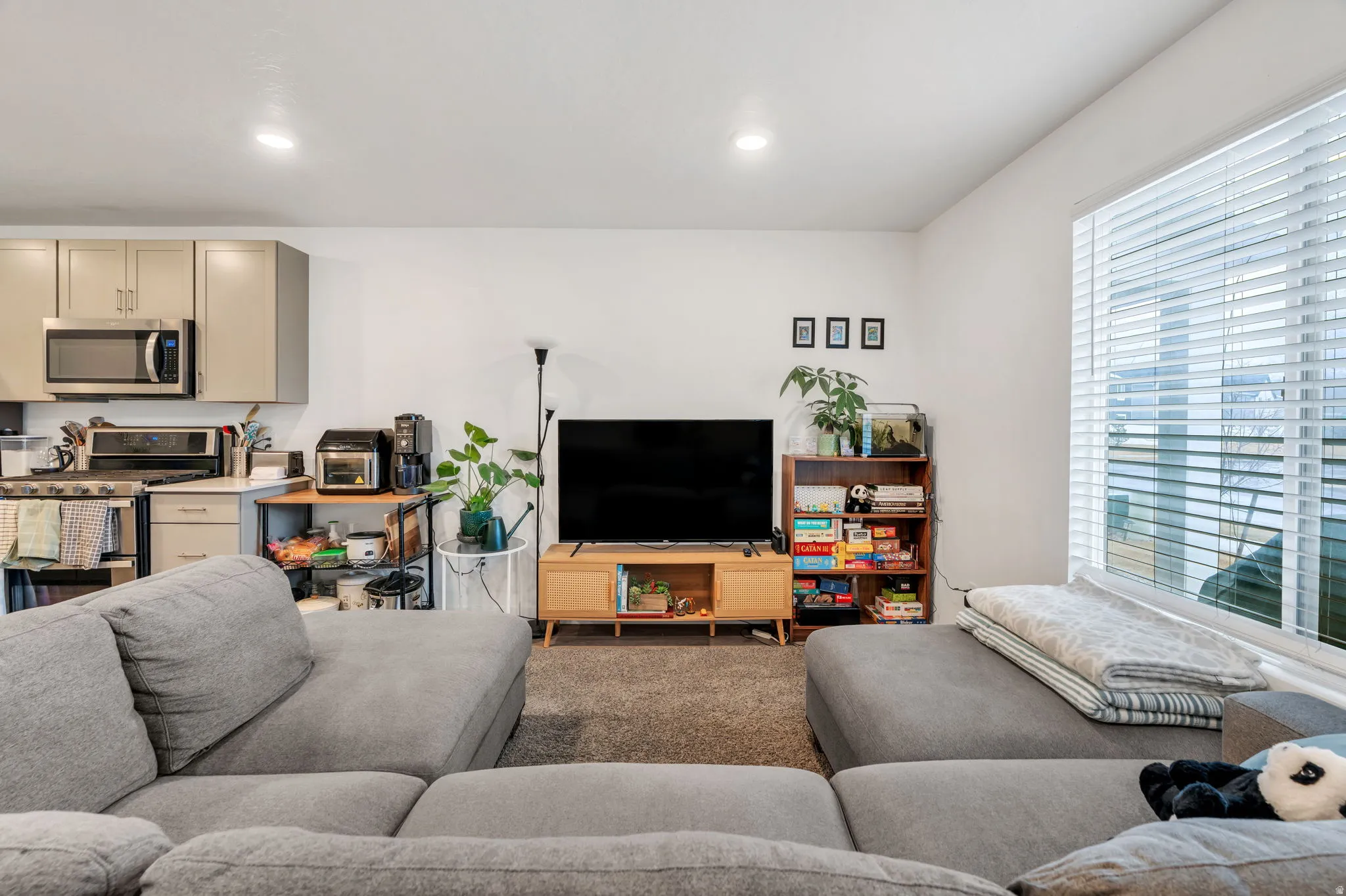 Living room featuring recessed lighting