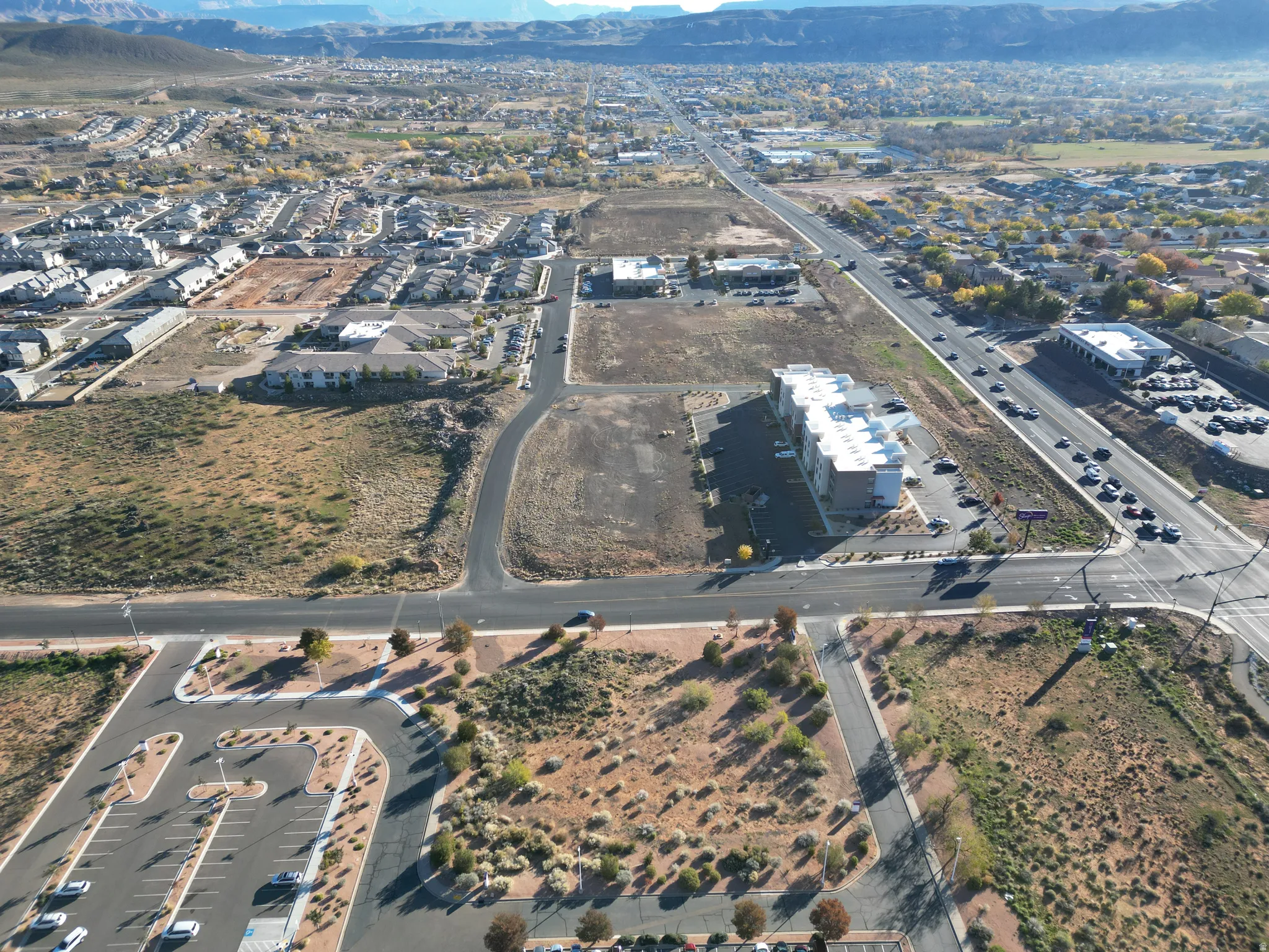 Aerial view of property and surrounding area
