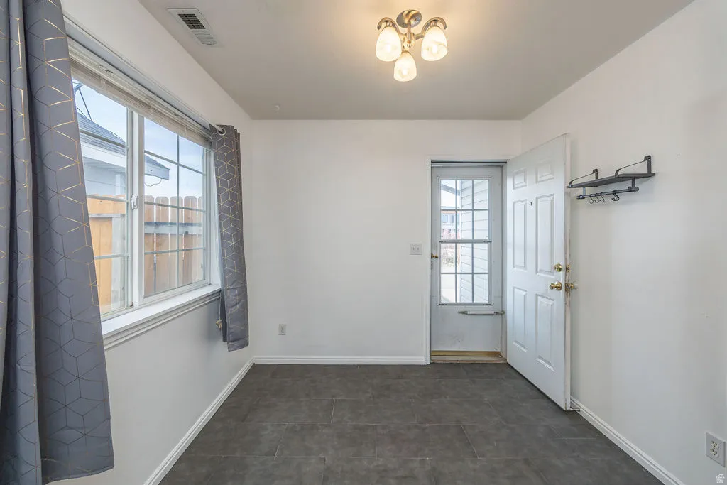 Doorway with baseboards