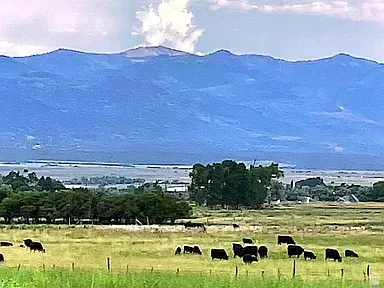 Mountain view with rural landscape and a pastoral area