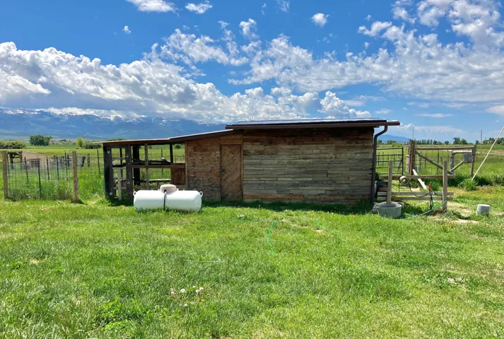 View of outdoor structure featuring a view of countryside