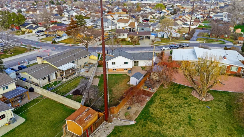 Aerial view of residential area