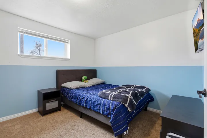 Bedroom featuring baseboards and carpet floors