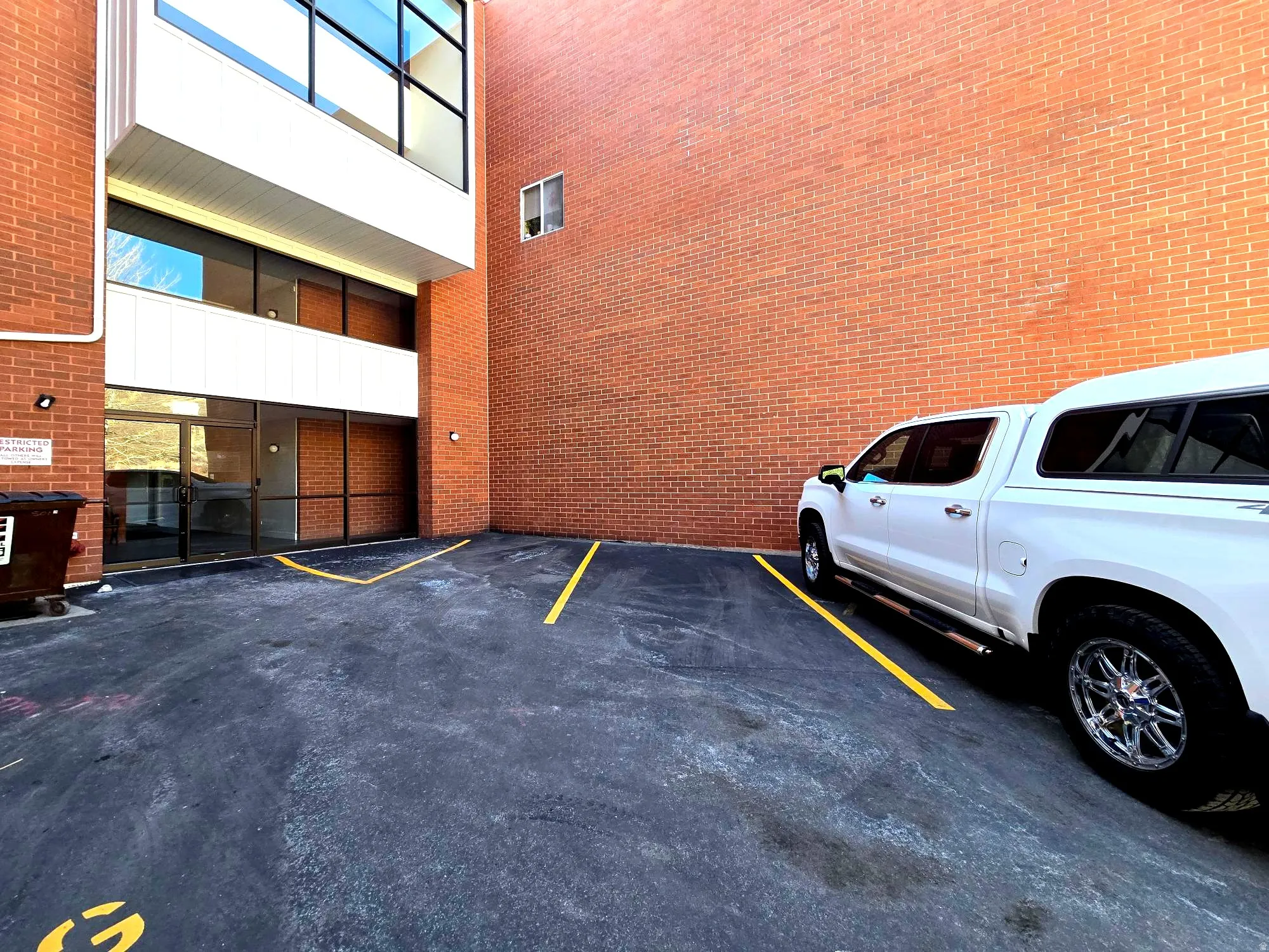 View of uncovered parking lot