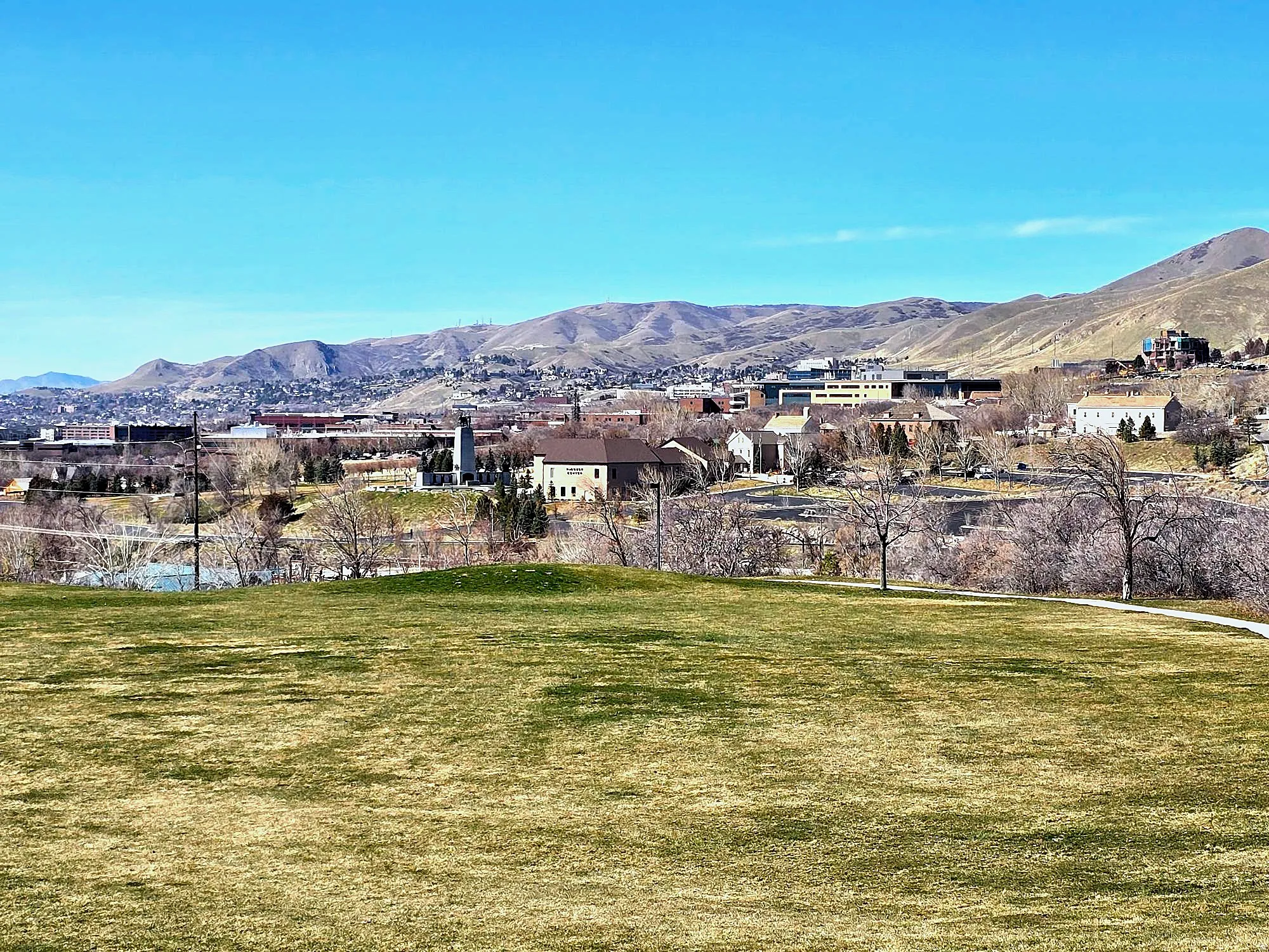 View of "This Is the Place" monument & University of Utah.