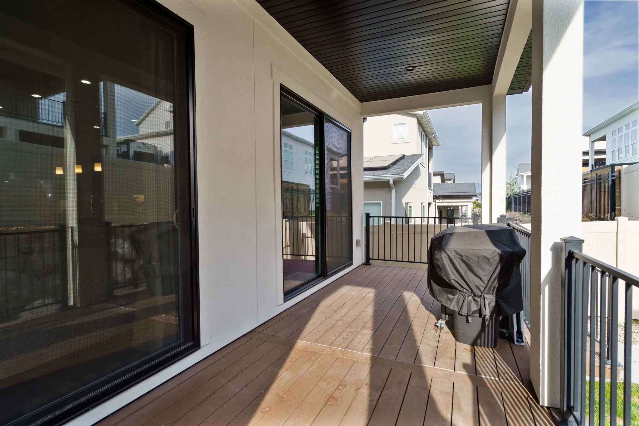 Wooden deck with grilling area