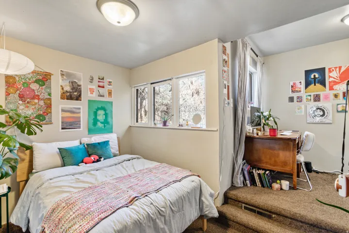 Bedroom with carpet floors