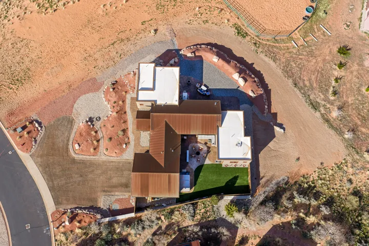 Aerial view of property's location featuring rural landscape