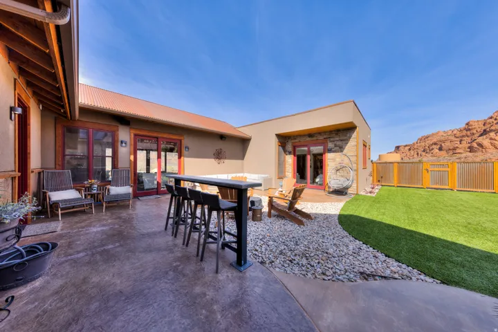 View of patio featuring french doors